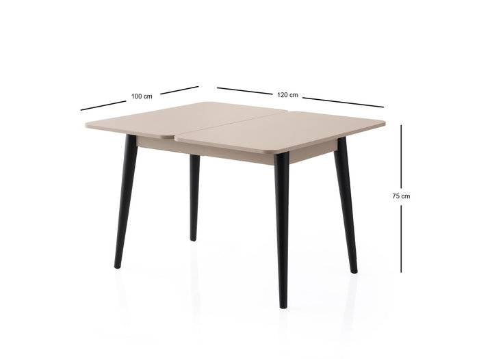 Hanah Home Dolunay - 1285 Mesa de comedor extensible Mocha ligera Hanah Home Dolunay - 1285 Mesa de comedor extensible Mocha ligera
